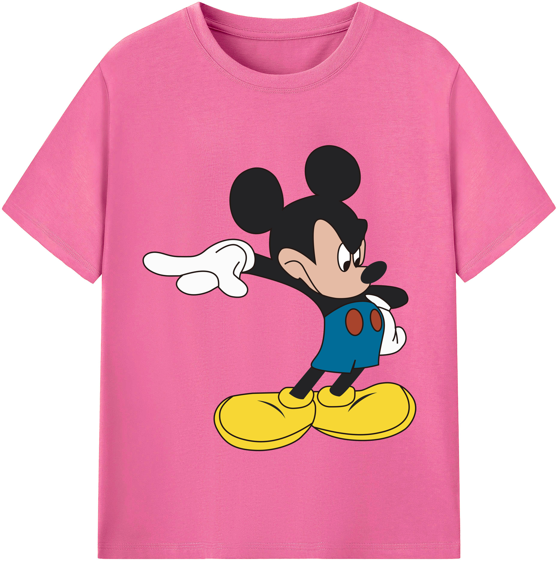 （画像用） ミッキーマウス Mickey Mouse レディースカジュアルプリントTシャツ（綿100％）